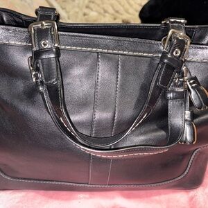 Coach Black Leather Shoulder Bag